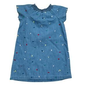 NWT Hanna Andersson Denim Floral Sundress Girls Size 8